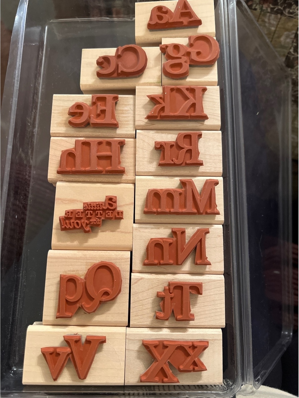 Stampin' Up! Alphabet Rubber Stamps Set with Wooden Blocks